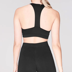 Servicio OEM, Sujetador Deportivo para Mujer 100% Poliéster Transpirable de Color Sólido, Alta Sujeción, Logotipo Frontal, Ropa Deportiva Ligera para Yoga - Product Image 4