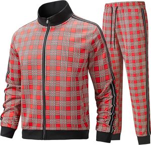 Conjunto deportivo de hombre con chaqueta deportiva con cremallera completa y pantalones de chándal para rendimiento deportivo - Product Image 1