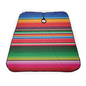 Capa de Peluquería a Rayas Coloridas, Textil Resistente al Agua, Cierre Ajustable con Broches, Antiarrugas, Alta Calidad - Product Image 3