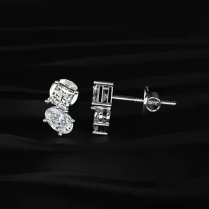 Princess and Oval Diamond <b>Stud</b> <b>Earrings</b> Classic Design Diamond <b>Earrings</b> Minimalist <b>Stud</b> <b>Earrings</b> at Affordable price with VVS-VS - Product Image 3