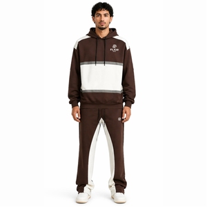 Ensemble de survêtement graphique marron premium pour homme – Ensemble sweat à capuche et pantalon de jogging |   Ensemble deux pièces style streetwear racing - Product Image 2