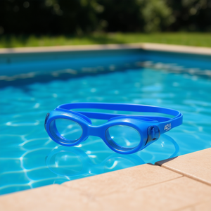 Occhialini da nuoto Aqua Sport blu antiappannamento con protezione UV senza lattice - Product Image 3