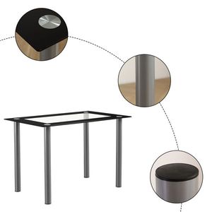 Tavolo da Pranzo in Vetro Temperato 110cm, Modello D0102H26NXG, Arredamento Elegante e Durevole - Product Image 2