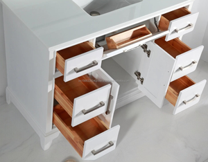 Moderno y Lujoso Set de Espejo y Mueble de Baño de Madera Sólida de 48 Pulgadas, Color Blanco, con Espejo y Accesorios para Apartamentos - Product Image 5