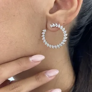 Boucles d'oreilles en diamant poire 3,02 carats, cultivé en laboratoire, or blanc 14 carats - Product Image 1