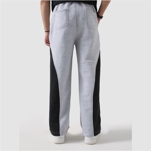 Pantalon de survêtement à empiècements de haute qualité - 100% coton molleton épais, coupe large - Product Image 2