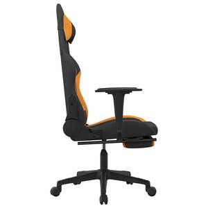 Chaise de jeu noire et orange en polyester durable avec composants en métal, contreplaqué et plastique - Product Image 4