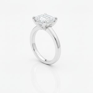 Anillo de Compromiso de Oro Blanco de 9kt con Diamante Cultivado en Laboratorio, Corte Esmeralda, Solitario, Certificado IGI, Anillo de Boda Moderno, Chapado en Oro, 1-5 CT - Product Image 4