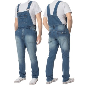 Overoles de Mezclilla para Hombre, Corte Recto, Cintura Media, Algodón Lavado, Estilo Casual - Product Image 1