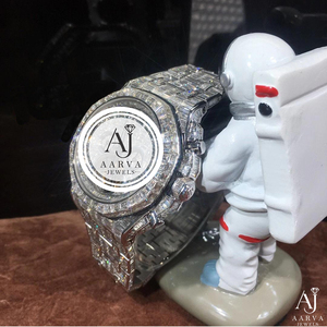 Montre mécanique en acier inoxydable avec incrustation de diamants, cadran carré, bracelet de 20 mm, pierres précieuses, bijoux de luxe, cadeau - Product Image 4