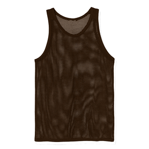 Débardeur unisexe en maille, col rond, sans manches, bleu marine uni, respirant, en polyester, gilet d'été, coupe régulière pour adulte - Product Image 5