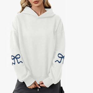 Sudadera con capucha de punto estampada para mujer, de invierno, oversize, de manga larga, forro polar, informal, antipilling, con gráfico - Product Image 2