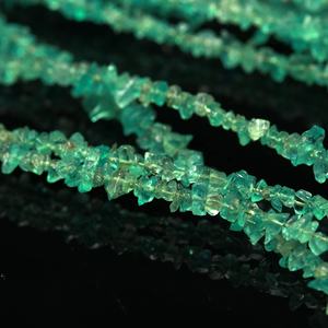 Cuentas de Esmeralda Cruda Zambiana de Calidad AAA de 3.3-5mm, Hilo de 18 Pulgadas para la Fabricación de Joyería - Product Image 3