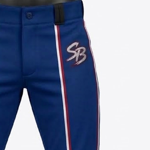 Custom Elite Baseball <b>Knicker</b> Pants <b>Men</b> Blue With Red White Stripes SB Logo High Waist Breathable Sporty Fit - Product Image 5