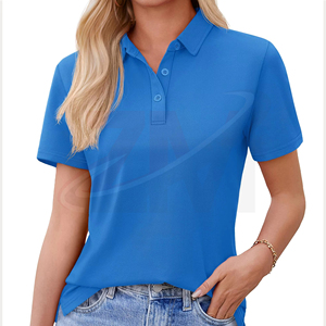 Polo d'entreprise pour femmes en coton à manches courtes, personnalisable avec logo OEM, uniforme respirant, vente en gros - Product Image 2