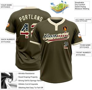 Maillots de baseball personnalisés à deux boutons, chemises de softball personnalisées, uniformes sportifs avec nom, numéro et logo brodés pour hommes, femmes et jeunes - Product Image 3