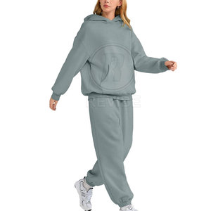 Chándal holgado de invierno para mujer con capucha, diseño personalizado, MOQ bajo, color personalizable y 100% algodón para uso en exteriores - Product Image 3