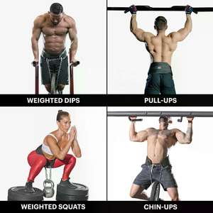 Ceinture de musculation en néoprène pour dips et tractions, avec chaîne en acier robuste – Meilleure vente - Product Image 5