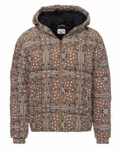 Veste matelassée personnalisée pour homme, imprimé bandana, marron cachemire, à capuche, style streetwear, chaude pour l'hiver - Product Image 6