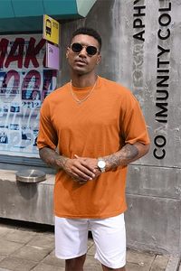 Heavy Weight 100% Cotton Oversized T-<b>Shirt</b> Men 220 Grams Shoulder Custom Printing Hip Hop Plus Size 100% Cotton Blank Boxy Men's - Product Image 2