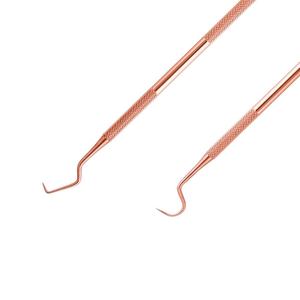Dental Sickle Scaler Manual Knurled <b>Grip</b> Rose Gold Stainless Steel Class I Instrument - Product Image 4
