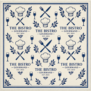 Premium Cotton Printed Napkin with Vintage <b>Teapot</b>, <b>Glass</b> & Tableware Design – French Bistro Style Dining Napkin for Home, Hotel - Product Image 2