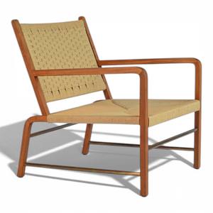 Sillón de Jardín de Madera de Teca para Exteriores, Respaldo de Cuerda Tejida a Mano, Muebles de Patio de Estilo Mid-Century para Proyectos de Villas, Hoteles y Resorts - Product Image 4