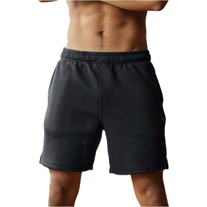 Pantalones Cortos Deportivos Personalizados al por Mayor, con Cordón, 100% Algodón, Cintura Media, Transpirables, de Secado Rápido, Ecológicos, de Color Sólido para Hombre, 300g - Product Image 1