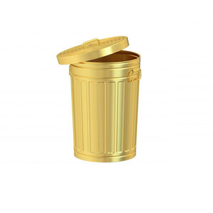 Contenedor de basura metálico que mejora el ambiente de los espacios de hospitalidad con su aspecto refinado y elegante, que se integra con el mobiliario contemporáneo. - Product Image 1