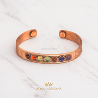 Bracelet en cuivre réglable à sept chakras pour hommes et femmes impression étanche en relief