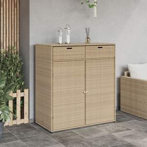 Armoire de Rangement pour Patio en Poly Rotin Beige 41.3 \ "x 21,7 \" x 44,5 \" - Product Image 3