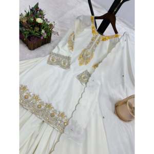 Designer Silk Salwar Kameez Party Wear Fancy <b>Top</b>-Plazzo and Dupatta for Special Occasions - Product Image 6