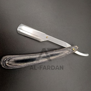 Navaja de afeitar recta para hombre con mango de madera natural Pakka, hoja única intercambiable, con logotipo personalizado, Navajas turcas - Product Image 5