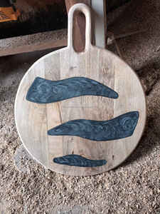 กระดานสับไม้มะม่วงอะคาเซียสําหรับตัดผักและเนื้อสัตว์ พื้นผิวสับ กระดานไม้เนื้อแข็ง กระดานทํามือ ครัวชนบท - Product Image 4