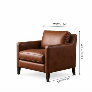 Fauteuil d'appoint en cuir véritable de style moderne du milieu du siècle, canapé une place pour salon, chambre à coucher, hôtel, usage extérieur - Product Image 2