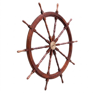 Décoration de roue de bateau en bois de qualité supérieure, décoration murale nautique, roue de bateau artisanale, décoration vintage maritime pour la maison, le bureau ou le bar - Product Image 2