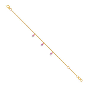 กำไลข้อมือทองคำขาวประดับเพชรแล็บโกรว์ทรงกลมสามวง - Product Image 2