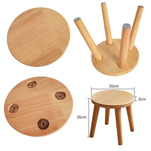 Natural Solid Wood Step <b>Stool</b> Plant Stand Round Footrest with Detachable Legs Portable Vanity <b>Stool</b> for Living Room - Product Image 5