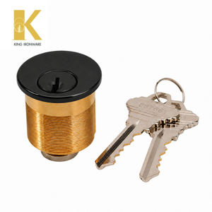 ร่องล็อคทรงกระบอก32มม. SX keyway ทองเหลืองสีดำแบนสำหรับประตูทางเข้า - Product Image 4