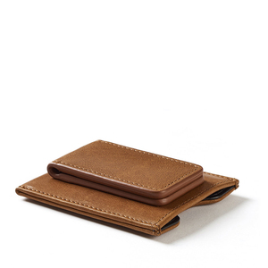 Porte-cartes en cuir véritable pour hommes et femmes, portefeuille fin, étui à cartes de poche, porte-cartes d'identité en cuir fait à la main - Product Image 6