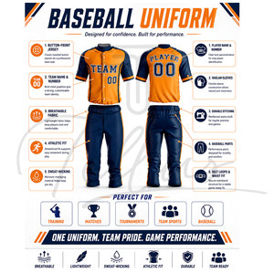 Uniformes de Béisbol Profesionales Hechos en Pakistán, Camisetas de Béisbol para Hombre, Uniforme de Béisbol - Product Image 6
