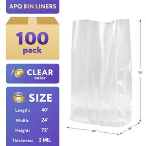 Rollo de revestimientos de contenedores 100 Baja densidad 40X24X72 2 Mil de espesor Revestimientos de polietileno transparentes para aplicaciones industriales Plástico - Product Image 2