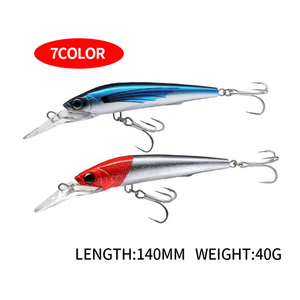 Leurre de pêche artificiel dur de 140 mm 40 g, leurre de pêche à la traîne, minnow, plongée profonde, minnows ABS flottants, leurre de pêche pour le carangue, le maquereau - Product Image 4