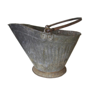 Seau à charbon en métal finition antique argentée avec poignée, seau à charbon pour la maison, le jardin, accessoires pour cheminée - Product Image 3