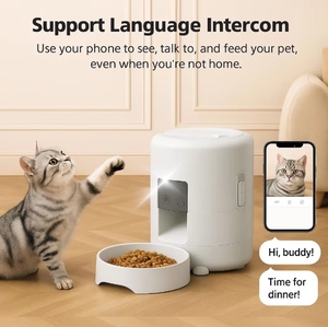 Distributeur de nourriture intelligent pour animaux de compagnie en plastique moderne ODM avec caméra HD, contrôle par application mobile, programmation d'alimentation automatique, interphone vocal, rechargeable et robuste - Product Image 2
