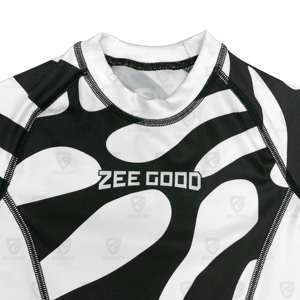 Rashguard à manches courtes imprimé sur mesure pour enfants et adultes, vente en gros, vêtements de sport BJJ MMA, technique d'impression par sublimation numérique - Product Image 3