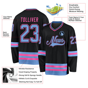 Impression numérique personnalisée de logo professionnel, respirant, imperméable, coupe-vent, 100% polyester, maillot de hockey sur glace, service OEM, pas cher - Product Image 5