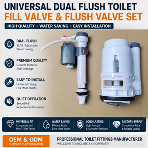 Kit de Reparación Universal para Inodoros de Doble Descarga, Válvula de Descarga y Válvula de Llenado para Cisterna de Baño - Product Image 6