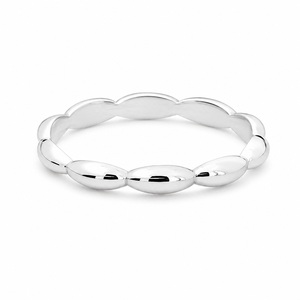 Minimalist Oval Bead <b>Ring</b> 925 Sterling <b>Silver</b> Thin Stackable Band Handmade Fine Jewelry for Women - Product Image 1