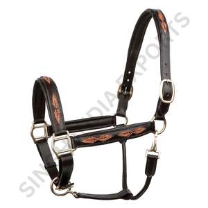 Cabestro de Cuero Genuino Trenzado para Caballo, Ajustable y Acolchado, con Herrajes de Latón Premium, para Equitación - Product Image 4